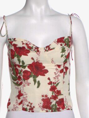 Reformation Ivory and Floral top